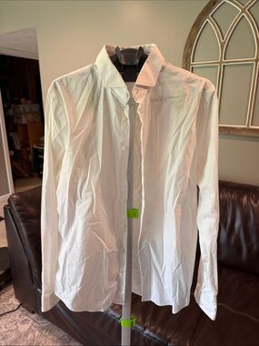 Express White Men's Dress Shirt - Button Front